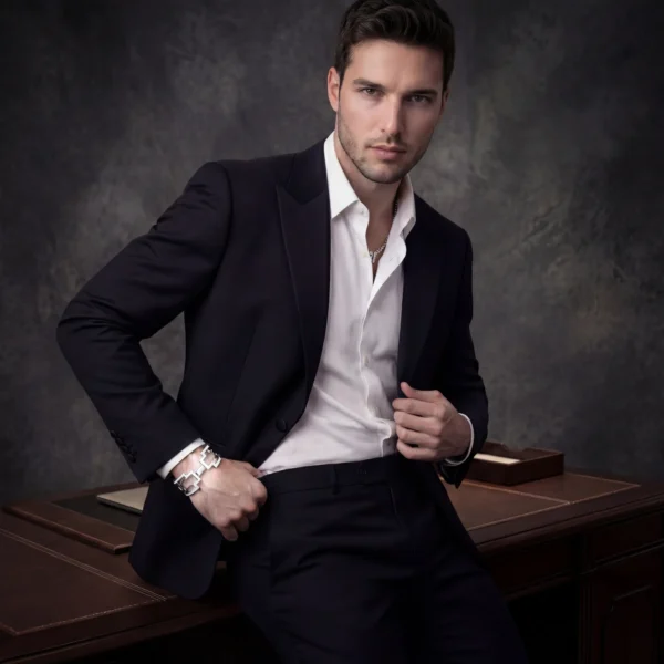 mens-luxury-diamond-bracelet-suit-office