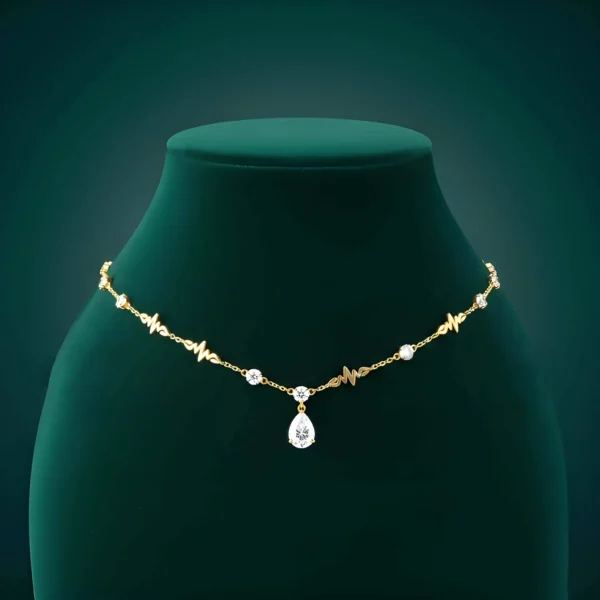 Front view of Cleopatra gold necklace