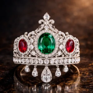 Sovereign crown ring displayed on a hand.