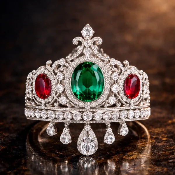 Sovereign crown ring displayed on a hand.