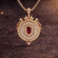 Royal Monarch pendant with central ruby stone.